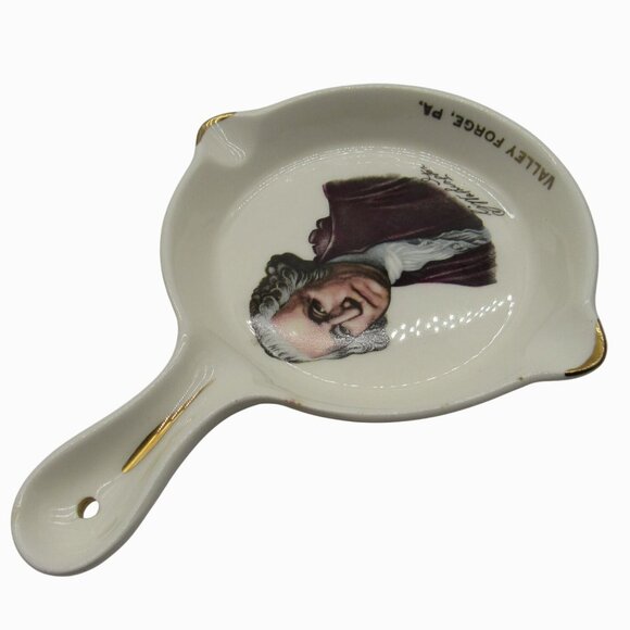 GEORGE WASHINGTON Ceramic ASHTRAY Trivet Valley Forge PA Vintage - Picture 5 of 10